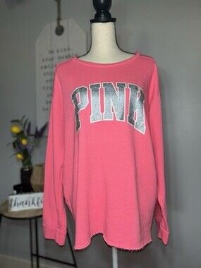 Vintage Victoria’s Secret PINK Pullover Crewneck Sweater Size Large Y2K 2000s